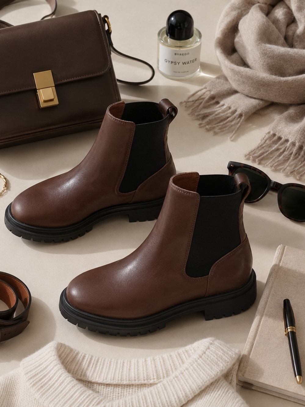 Madewell Chelsea Leather Ankle Boots - Brown